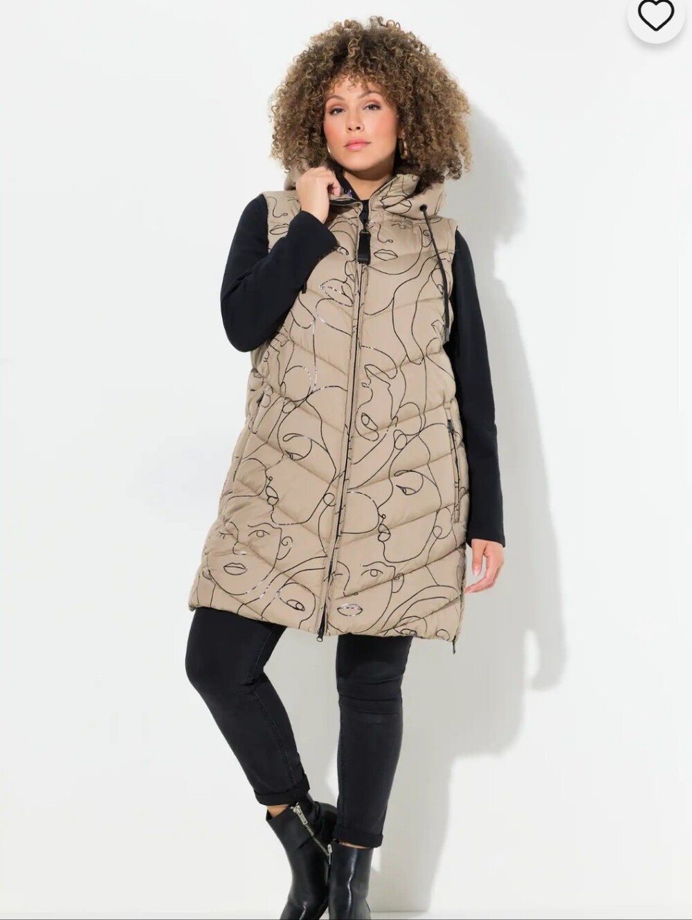 NWT Ulla Popken Hyprar Long Quilted Vest 12/14 Plus